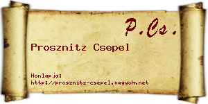 Prosznitz Csepel névjegykártya